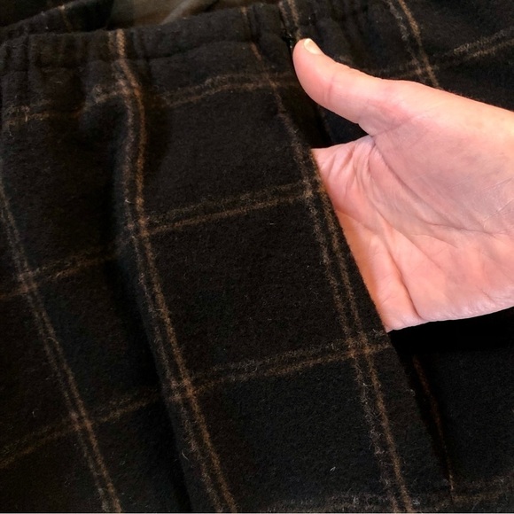 Vince Flannel Plaid Wide Leg Pants black brown wool cashmere blend super soft 16 - Picture 7 of 12